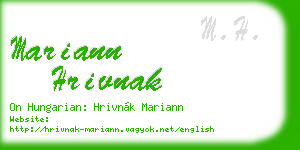 mariann hrivnak business card