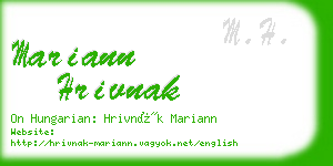 mariann hrivnak business card